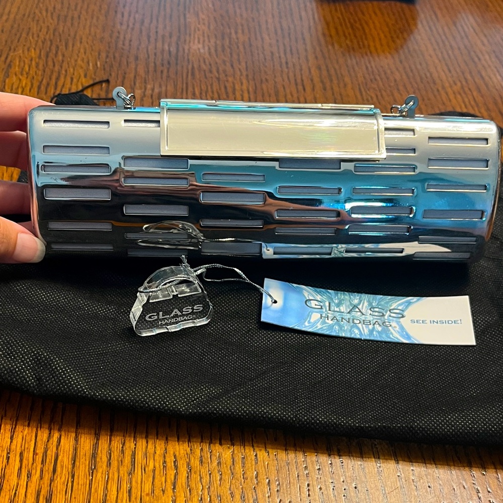 Glass Handbag Silver Clutch